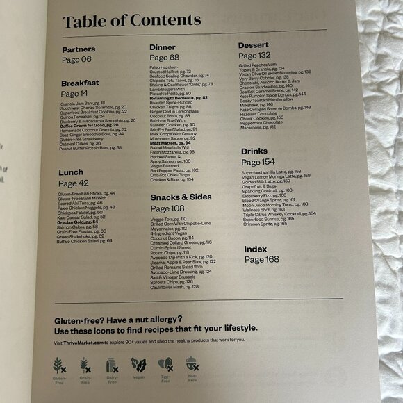 Thrive Market Healthy Living Cookbook 60+ 30 minute Recipes Lunch Dinner Dessert - Picture 5 of 5